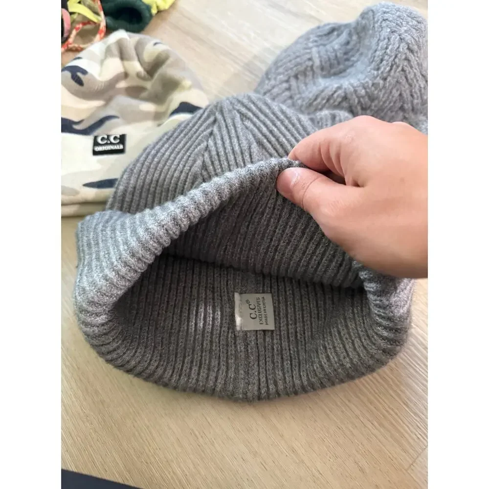 CC Beanies Fleece Lined Knit Beanies Bundle of 3